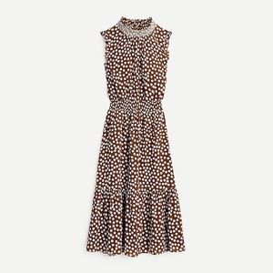 J. Crew Smocked-waist Midi Dress in polka dot